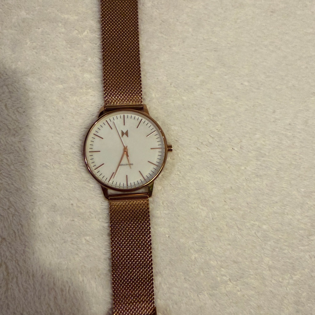 Mvmt Rose Gold Watch With White Dial